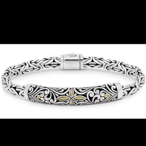 DEVATA Bali 18K Gold Sterling Silver Borobudur Chain Bracelet BYK6715TT S/7.0"